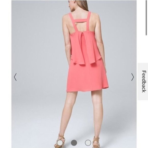 NWOT White House Black Market Popover Shift Dress - Tea Rose - Picture 2 of 4